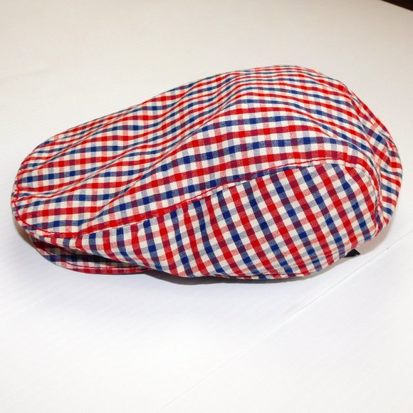 Baby Gap Boys S/M (2-3 years) Red Blue White Check Flat Top Newsboy Hat  Cap - Picture 1 of 5